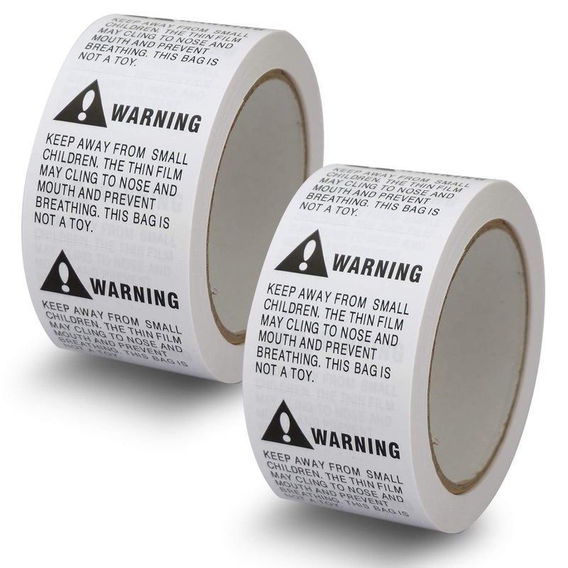 BETCKEY 2 Rolls/1000 Labels,Suffocation Warning,Keep Away from Small Children,2" X 2" Removable Label Stickers - Image 1